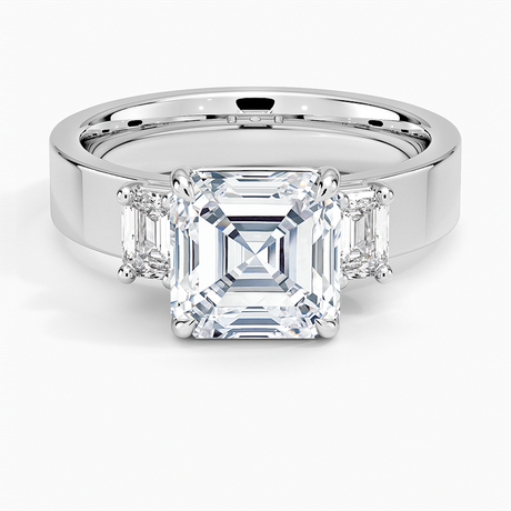 18K White Gold Peyton Emerald Cut Three Stone Diamond Ring (1/2 ct. tw.)