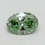 0.54 Ct. Fancy Vivid Green Oval Lab Grown Diamond