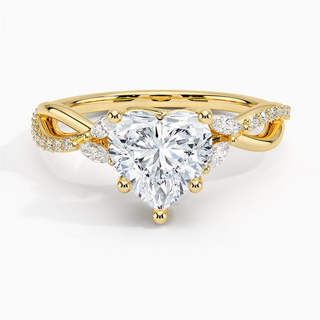 18K Yellow Gold Petite Twisted Willow Diamond Ring