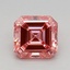 0.88 Ct. Fancy Vivid Pink Asscher Lab Grown Diamond
