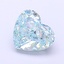 1.54 Ct. Fancy Vivid Bluish Green Heart Lab Grown Diamond