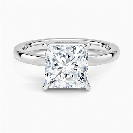 18K White Gold Dara Low-Profile Solitaire Ring