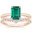 14K Rose Gold Freesia Ring with Curved Versailles Diamond Ring