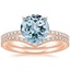 14KR Aquamarine Ballad Diamond Ring (1/8 ct. tw.) with Flair Diamond Ring (1/6 ct. tw.), smalltop view