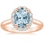 14K Rose Gold Lotus Flower Halo Diamond Ring (1/4 ct. tw.), smalltop view