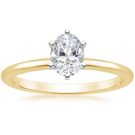 18K Yellow Gold Six-Prong Petite Comfort Fit Bridal Set