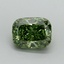 1.17 Ct. Fancy Vivid Green Cushion Lab Grown Diamond