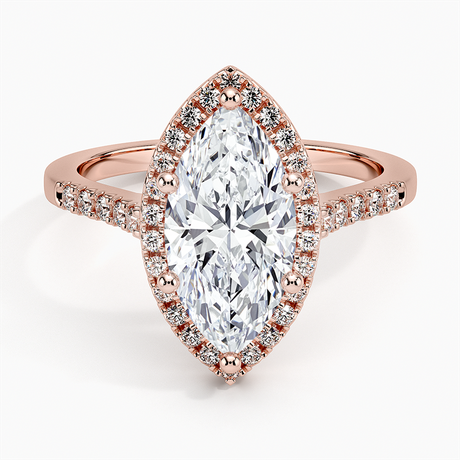 14K Rose Gold Odessa Halo Diamond Ring (1/5 ct. tw.)