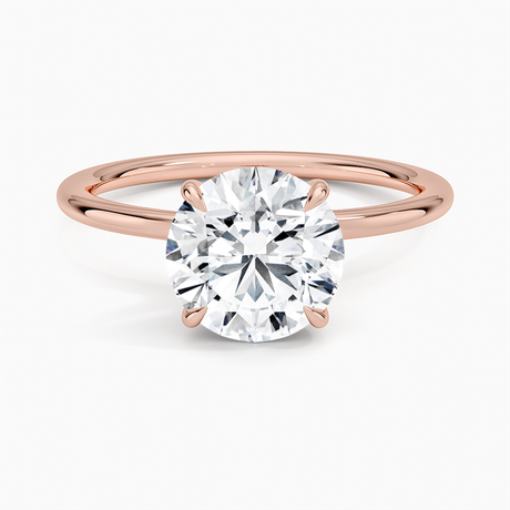 14K Rose Gold Entwined Solitaire Ring