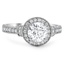 Custom Milgrained Halo with Diamond Wrapped Shoulders