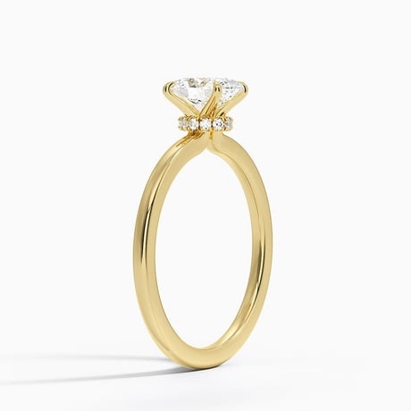 Pavé Wrap Hidden Halo Diamond Engagement Ring - Secret Halo