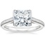 18K White Gold Jade Trau Satin Esthética Solitaire Ring, smalltop view