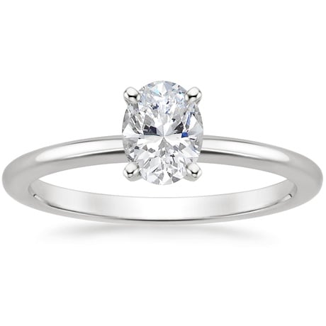 18K White Gold Four-Prong Petite Comfort Fit Bridal Set