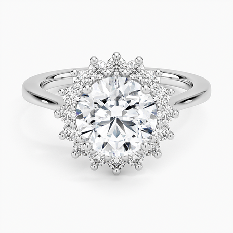 Platinum Sunburst Halo Diamond Ring (1/4 ct. tw.)