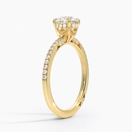 Classic Pave Diamond Engagement Setting with Hidden Accents