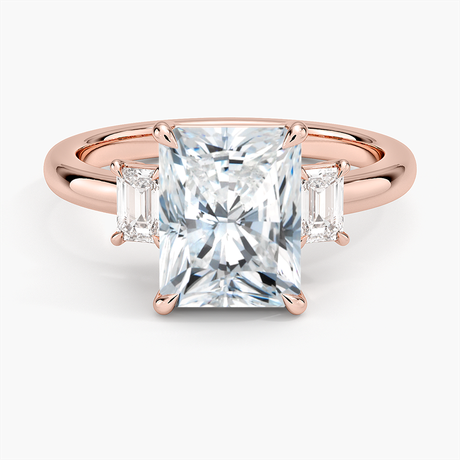 14K Rose Gold Petite Rhiannon Three Stone Diamond Ring (1/4 ct. tw.)