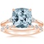 14KR Aquamarine Aria Diamond Ring (1/10 ct. tw.) with Versailles Diamond Ring (3/8 ct. tw.), smalltop view
