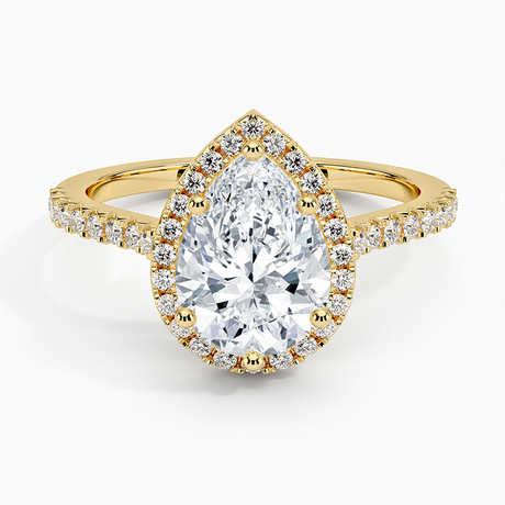 18K Yellow Gold Adorned Odessa Halo Diamond Ring