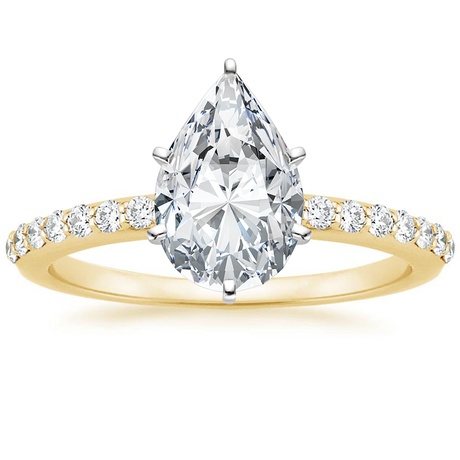 18K Yellow Gold Petite Shared Prong Bridal Set (1/2 ct. tw.)