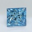 1.59 Ct. Fancy Vivid Malibu Blue Princess Lab Grown Diamond