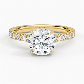 Grand Perfect Fit Three-Quarter with 1.5ct Round Certified Lab Diamond in 18K Yellow Gold