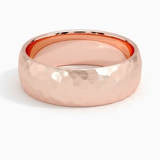 Canyon 7mm Wedding Ring in 14K Rose Gold