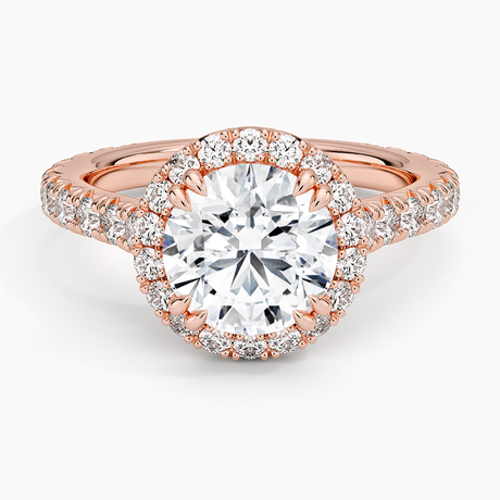 14K Rose Gold Sienna Halo Three-Quarter Coverage Diamond Ring (3/4 ct. tw.)