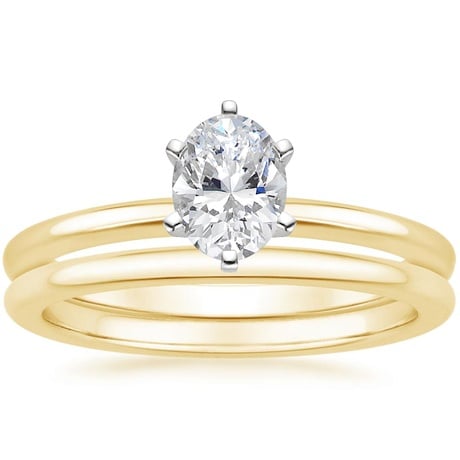 18K Yellow Gold Six-Prong Petite Comfort Fit Bridal Set