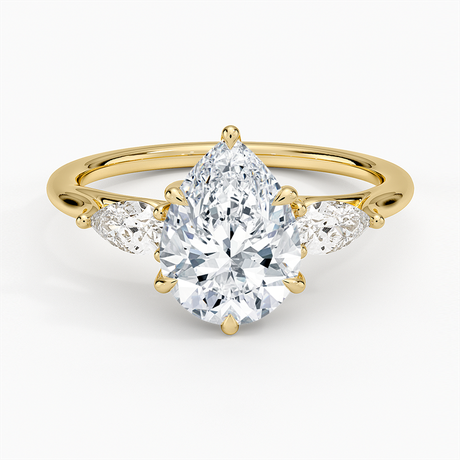 Luxe Delilah Three Stone Pear Diamond Ring