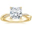 18K Yellow Gold Petite Twisted Vine Hidden Halo Pavé Diamond Ring, smalltop view