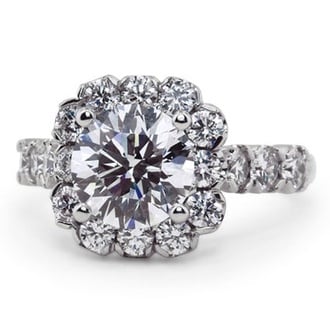 Custom Scalloped Edge Halo Ring