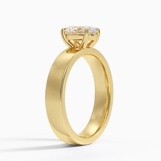 Peyton 4mm Solitaire with 1ct Oval Certified Lab Diamond in 18K Yellow Gold