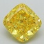 2.41 Ct. Fancy Vivid Yellow Cushion Lab Grown Diamond
