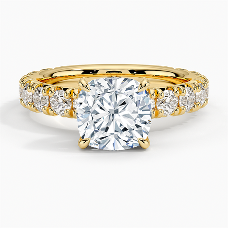 18K Yellow Gold Ellora Three-Quarter Coverage Diamond Ring
