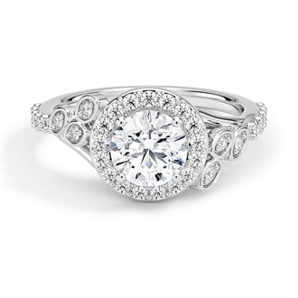 Custom Twisted Vine Halo Diamond Ring
