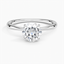 18K White Gold Freesia 2mm Solitaire Ring, smalltop view