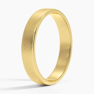Mojave Matte Slim Profile 4mm Wedding Ring in 18K Yellow Gold