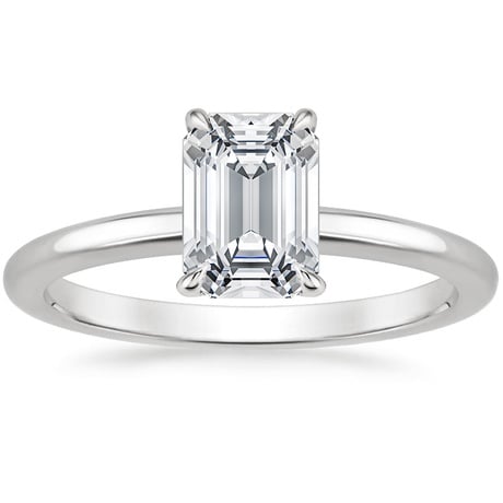 Platinum Elodie Ring with Crescent Diamond Ring