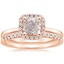 14K Rose Gold French Halo Diamond Ring with Sonora Diamond Ring (1/8 ct. tw.)