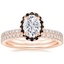 14KR Moissanite Waverly Diamond Ring with Black Diamond Accents with Luxe Ballad Diamond Ring, smalltop view
