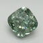 3.07 Ct. Fancy Vivid Pacific Green Cushion Lab Grown Diamond