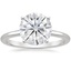 18K White Gold Four-Prong Comfort Fit 1.5mm Ring, smalltop view