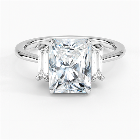 Horizontal Baguette Diamond Engagement Ring