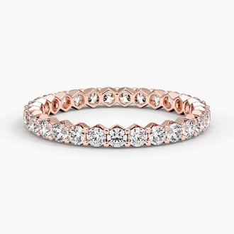 Textured Profile Eternity Diamond Ring (1 ct. tw.) in 14K Rose Gold