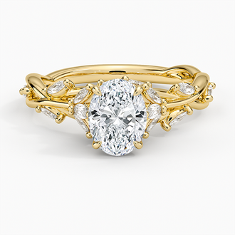 Secret Garden with 1ct Oval Certified Lab Diamond in 18K Yellow Gold