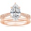 14K Rose Gold Elsie Ring with Petite Comfort Fit Wedding Ring