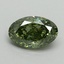 0.74 Ct. Fancy Vivid Green Oval Lab Grown Diamond