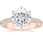 14K Rose Gold Sienna Three-Quarter Coverage Diamond Ring, smalltop view