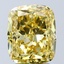 4.05 Ct. Fancy Vivid Yellow Cushion Lab Grown Diamond