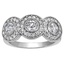 Custom Three Stone Bezel Halo Ring